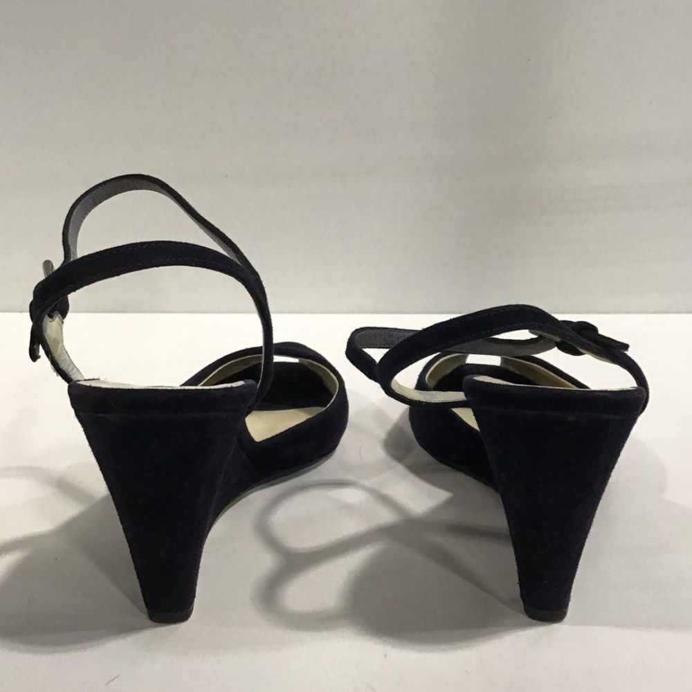 Women’s Prada Black Suede Wedge Sandal Size 37.5 - Picture 4 of 7